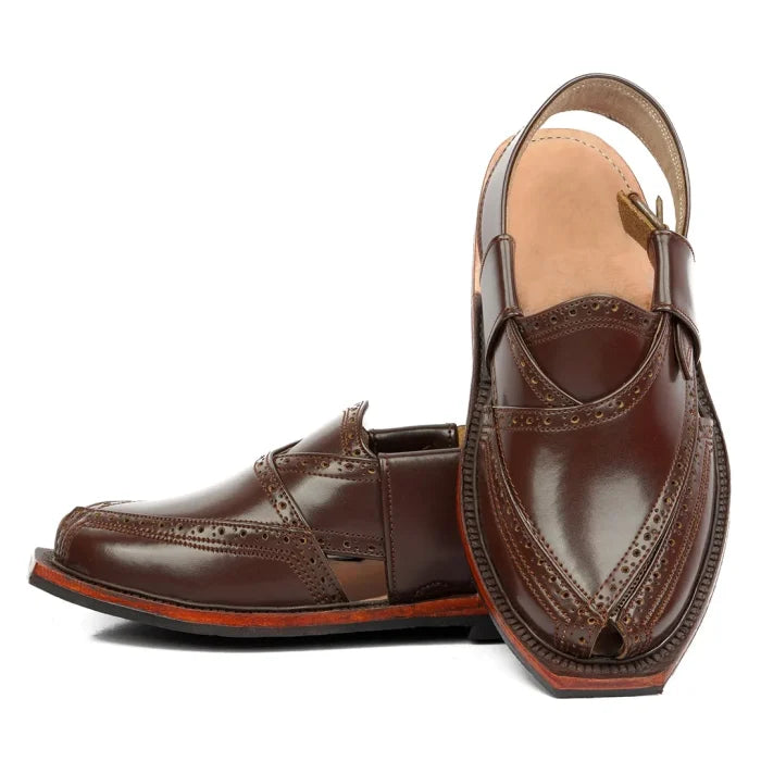 Handmade Brock Leather Quetta Norozi Chappal – 09233