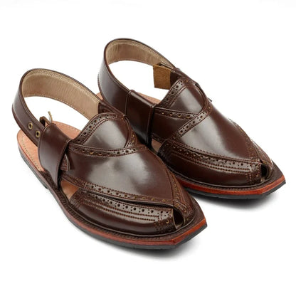 Handmade Brock Leather Quetta Norozi Chappal – 09233