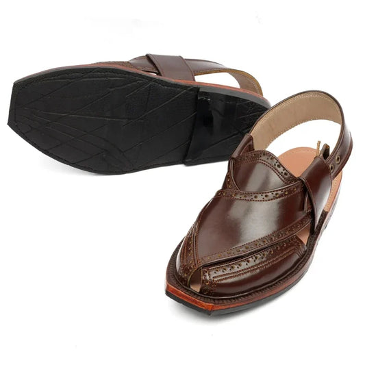 Handmade Brock Leather Quetta Norozi Chappal – 09233