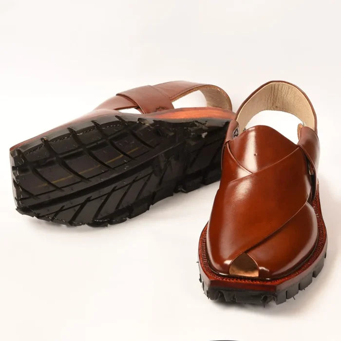 Hand-Crafted Mustard Quetta Norozi Chappal with Double Sole – 092331