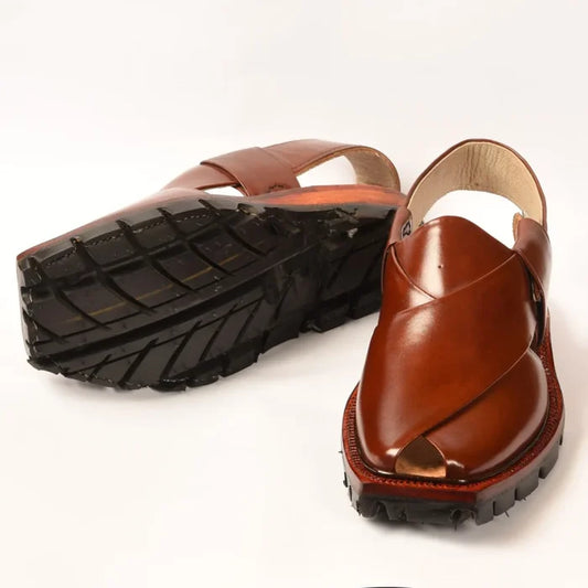 Hand-Crafted Mustard Quetta Norozi Chappal with Double Sole – 092331