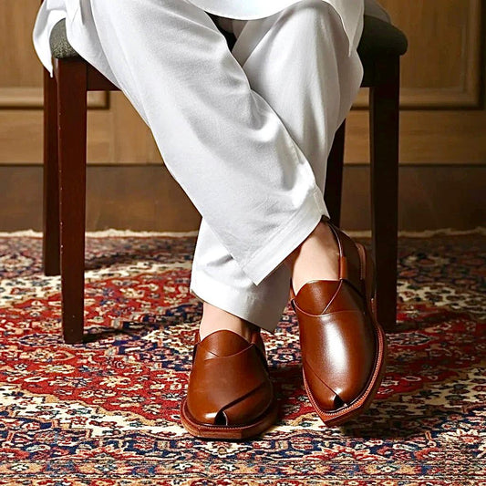 Mustard Leather Norozi Chappal With Leather Sole – 09254